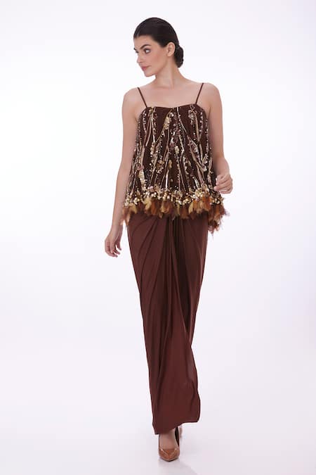 DILNAZ Sequin Embroidered Camisole 