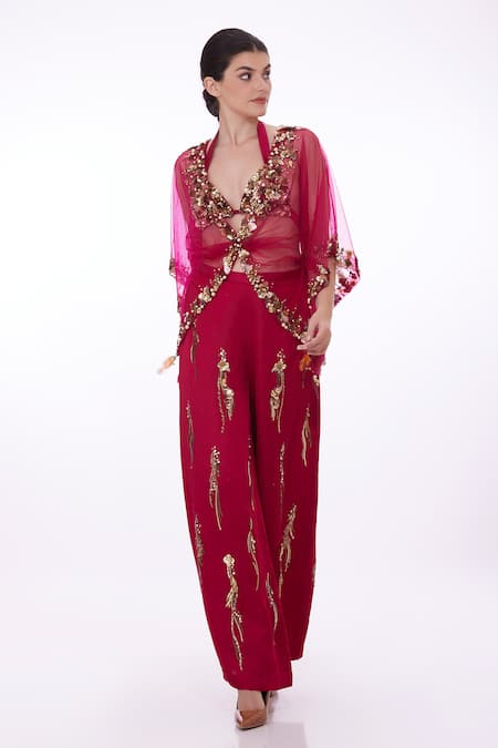 DILNAZ Sequin Applique Embroidered Kaftan 