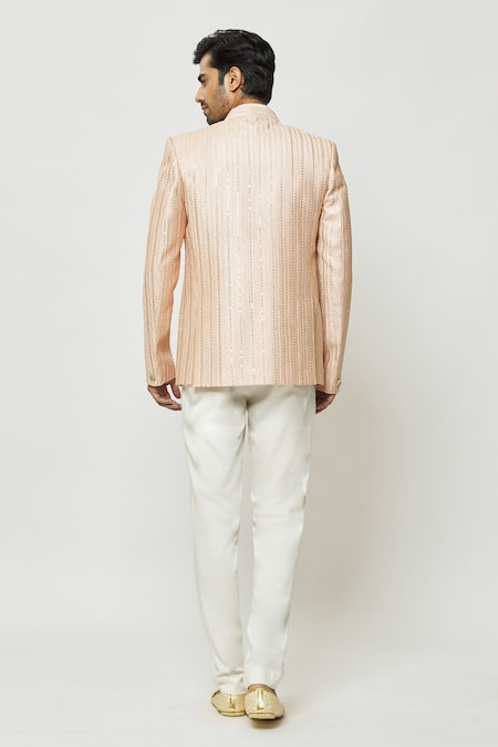 Arihant Rai Sinha Thread Work Velvet Jodhpuri With Short Kurta 