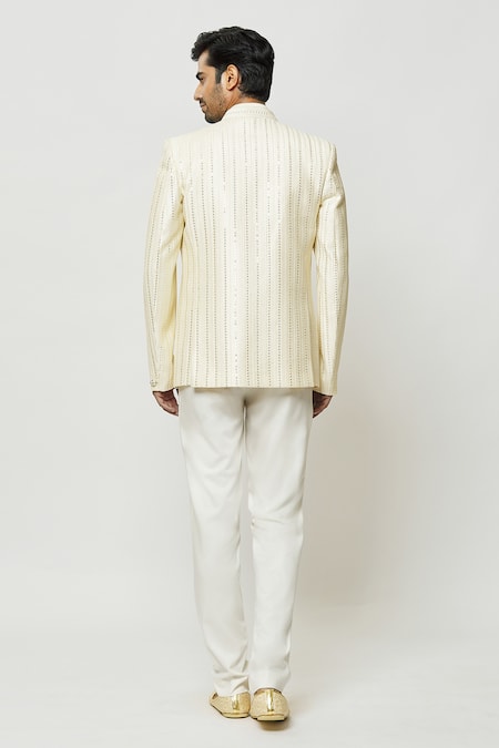 Arihant Rai Sinha Thread Work Full Sleeve Jodhpuri With Short Kurta 