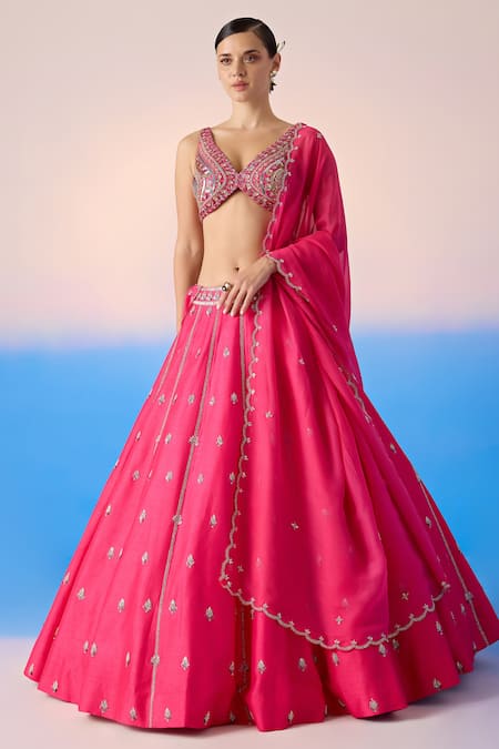 Mirroir Floral Blossom Embroidered Lehenga Set 