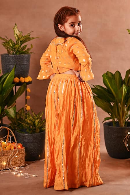 Mini Trails Embroidered Top & Lehenga Set 