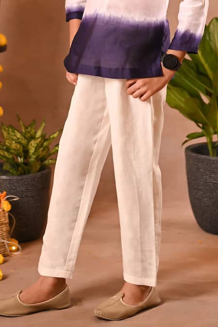 Buy_Mini Trails_Purple Cotton, Silk Dip-dye Pattern Kurta And Pant Set _Online_at_Aza_Fashions