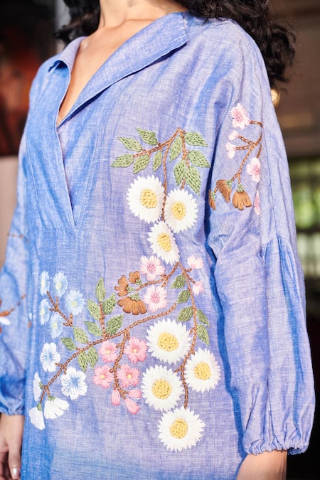 Nika 1.0 Lila Floral Hand Embroidered Dress 