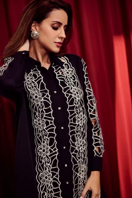 Nika 1.0 Esla Metallic Embroidered Shirt Pant Set 