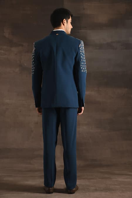 Soniya G Floral Zari Embroidered Tuxedo Set 