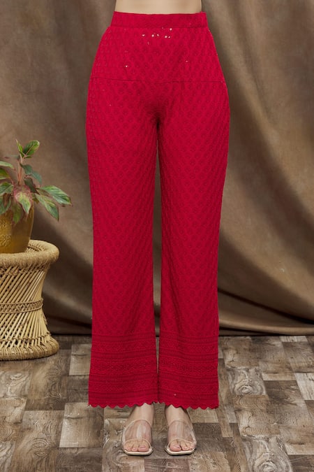 WANYNG Casual Solid High Waisted Wide Leg Palazzo Pants Trousers Polyester  sweatpants women Red XL - Walmart.com