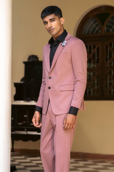 Buy Tajiri Pink Cotton, Tussar Embroidery Ken Placement Blazer Set Online at Aza Fashions Buy_Tajiri_Pink Cotton, Tussar Embroidery Ken Placement Blazer Set _Online_at_Aza_Fashions