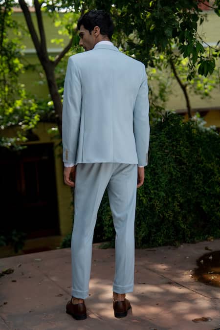 Tajiri Arctic Placement Embroidered Blazer & Pant Set 