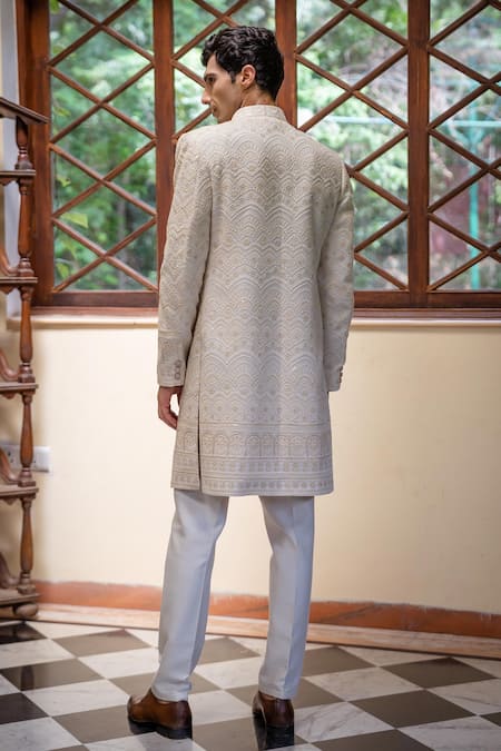 Tajiri Rajvansh Scallop Embroidered Sherwani Set 