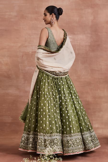 Sue Mue Dharini Pearl Embroidered Bridal Lehenga Set 