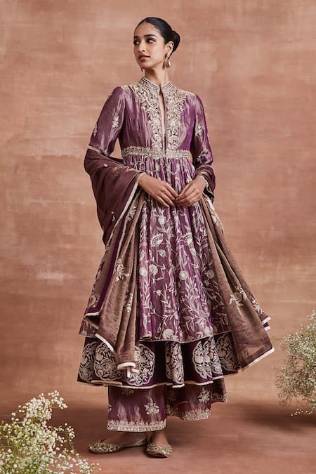 Sue Mue Mayra Embroidered Layered Anarkali Set 