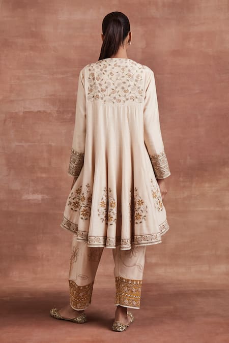 Sue Mue Beige Cotton, Tissue, Silk Embroidery Gitashri Dori Work Anarkali Salwar Set Online at Aza Fashions Sue Mue_Beige Cotton, Tissue, Silk Embroidery Gitashri Dori Work Anarkali Salwar Set _Online_at_Aza_Fashions