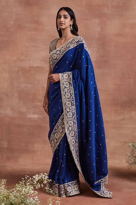 Duchess sapphire - Royal blue sequins saree – ADHIRA ALLURE