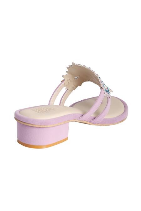 Buy Veruschka By Payal Kothari Purple Embroidered Alvira Block Heel Sandals Online at Aza Fashions Buy_Veruschka By Payal Kothari_Purple Embroidered Alvira Block Heel Sandals _Online_at_Aza_Fashions