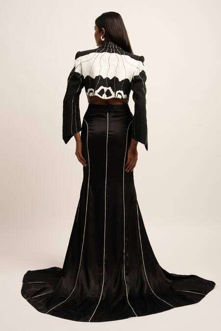 Shop Siddhant Agrawal White Viscose, Polyester Beads Opulent Morpho Embroidered Blazer at Aza Fashions Shop_Siddhant Agrawal_White Viscose, Polyester Beads Opulent Morpho Embroidered Blazer _at_Aza_Fashions