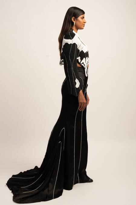 Buy Siddhant Agrawal White Viscose, Polyester Beads Opulent Morpho Embroidered Blazer Online at Aza Fashions Buy_Siddhant Agrawal_White Viscose, Polyester Beads Opulent Morpho Embroidered Blazer _Online_at_Aza_Fashions