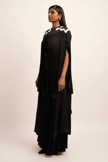 Buy Siddhant Agrawal Black Satin, Polyester Applique Round Neck Swallowtail Placement Embroidered Top Online at Aza Fashions Buy_Siddhant Agrawal_Black Satin, Polyester Applique Round Neck Swallowtail Placement Embroidered Top _Online_at_Aza_Fashions