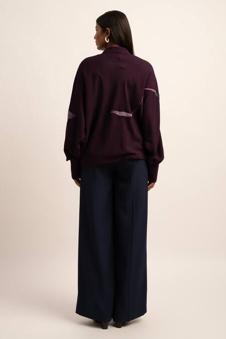 Shop Siddhant Agrawal Purple Tulle, Georgette Beads Celestial Visions Placement Embroidered Shirt at Aza Fashions Shop_Siddhant Agrawal_Purple Tulle, Georgette Beads Celestial Visions Placement Embroidered Shirt _at_Aza_Fashions