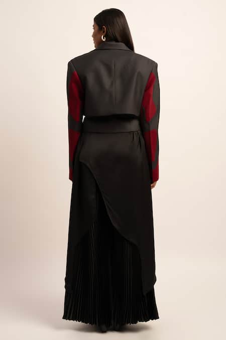 Shop Siddhant Agrawal Grey Satin, Polyester Patchwork, Crystals Seraphic Symphony Blazer Trouser Set at Aza Fashions Shop_Siddhant Agrawal_Grey Satin, Polyester Patchwork, Crystals Seraphic Symphony Blazer Trouser Set _at_Aza_Fashions