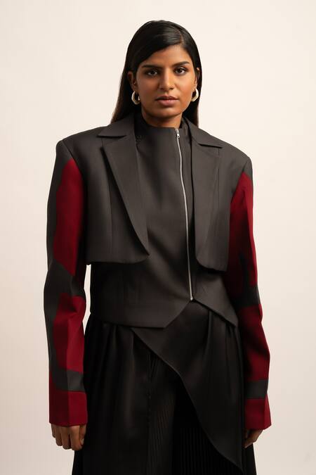 Buy Siddhant Agrawal Grey Satin, Polyester Patchwork, Crystals Seraphic Symphony Blazer Trouser Set Online at Aza Fashions Buy_Siddhant Agrawal_Grey Satin, Polyester Patchwork, Crystals Seraphic Symphony Blazer Trouser Set _Online_at_Aza_Fashions