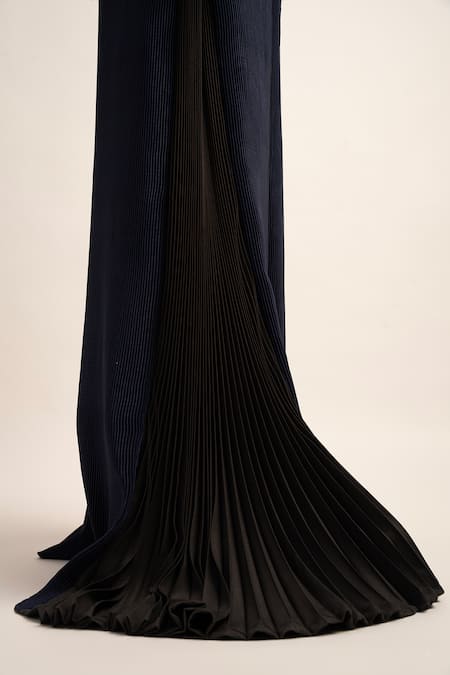 Shop_Siddhant Agrawal_Blue Satin The Synthwave Ribbed Trouser _Online_at_Aza_Fashions
