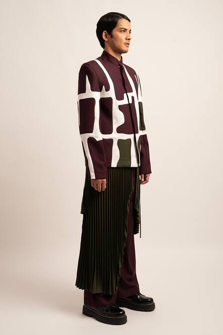 Siddhant Agrawal_Purple The Iris Helix Patch Work Jacket _Online_at_Aza_Fashions