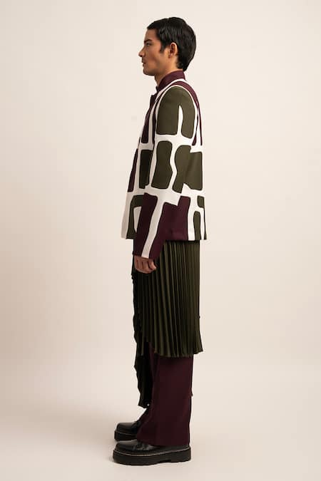 Buy_Siddhant Agrawal_Purple The Iris Helix Patch Work Jacket _Online_at_Aza_Fashions