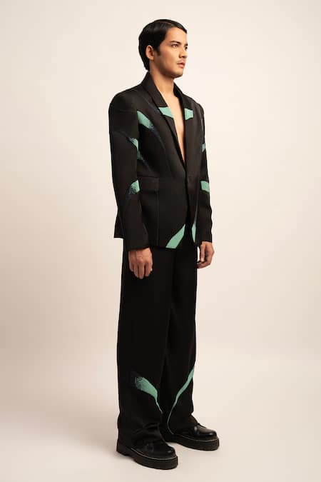 Buy Siddhant Agrawal Black Satin, Polyester Beads The Astral Celeste Fusion Embellished Blazer Online at Aza Fashions Buy_Siddhant Agrawal_Black Satin, Polyester Beads The Astral Celeste Fusion Embellished Blazer _Online_at_Aza_Fashions