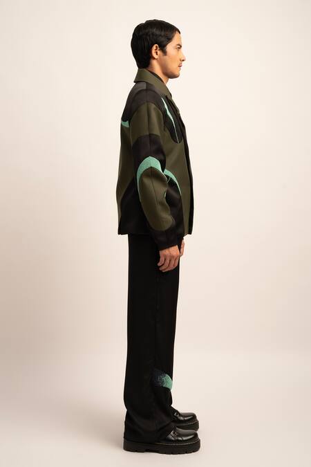 Buy Siddhant Agrawal Green Polyester, Satin Beads, The Biometa Artistry Blazer With Trouser Online at Aza Fashions Buy_Siddhant Agrawal_Green Polyester, Satin Beads, The Biometa Artistry Blazer With Trouser _Online_at_Aza_Fashions