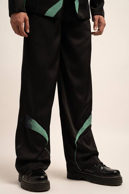 Buy Siddhant Agrawal Green Polyester, Satin Beads, The Biometa Artistry Blazer With Trouser Buy_Siddhant Agrawal_Green Polyester, Satin Beads, The Biometa Artistry Blazer With Trouser