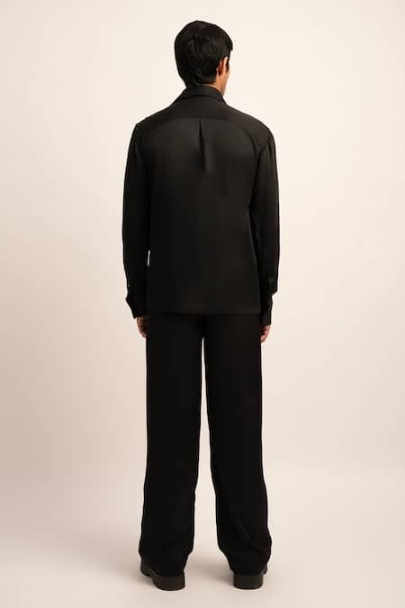 Shop Siddhant Agrawal Black Viscose Beads The Onyx Astrum Embellished Shirt at Aza Fashions Shop_Siddhant Agrawal_Black Viscose Beads The Onyx Astrum Embellished Shirt _at_Aza_Fashions