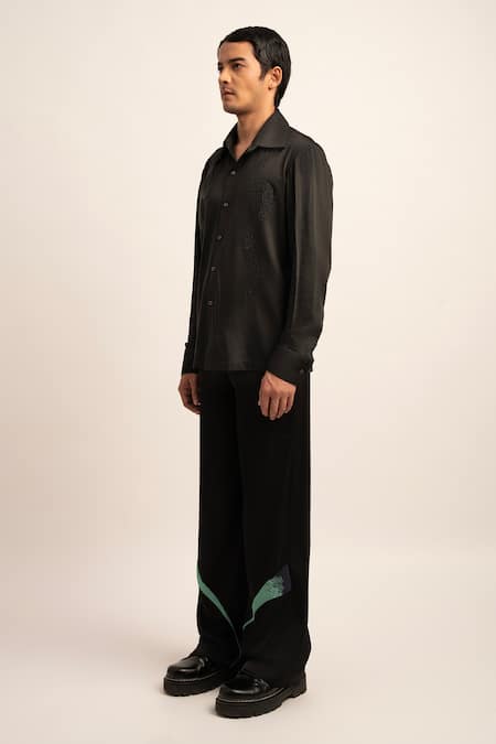 Buy Siddhant Agrawal Black Viscose Beads The Onyx Astrum Embellished Shirt Online at Aza Fashions Buy_Siddhant Agrawal_Black Viscose Beads The Onyx Astrum Embellished Shirt _Online_at_Aza_Fashions