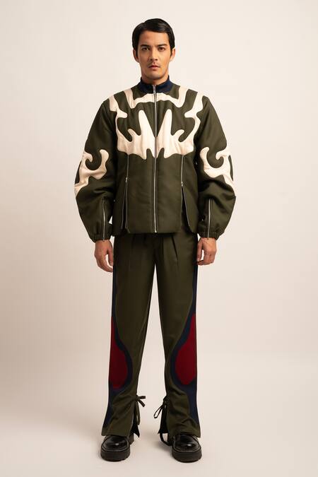 Siddhant Agrawal Green Tr Suiting India Nebula Bomber Jacket 