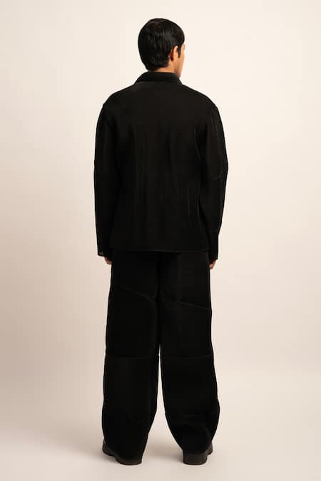 Shop Siddhant Agrawal Black Organza, Polyester Timeless Chaos Fluid Shirt at Aza Fashions Shop_Siddhant Agrawal_Black Organza, Polyester Timeless Chaos Fluid Shirt _at_Aza_Fashions