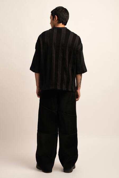 Shop Siddhant Agrawal Black Cotton, Polyester Unseen Splendor Tshirt at Aza Fashions Shop_Siddhant Agrawal_Black Cotton, Polyester Unseen Splendor Tshirt _at_Aza_Fashions