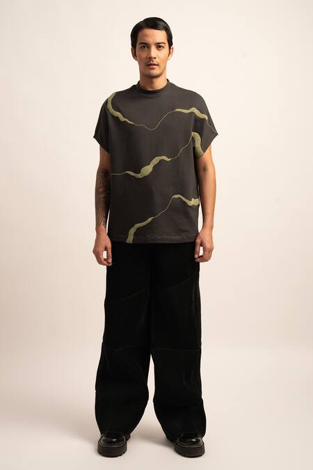 Siddhant Agrawal_Grey Cotton Beads Terry Beadwork Tshirt _Online_at_Aza_Fashions