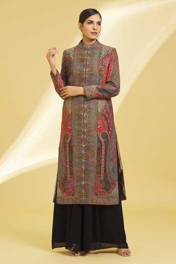 Mughal Dreamscape Gather Jacket with Yoke and Tie-Up (only jacket)