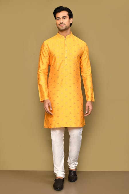 Arihant Rai Sinha Geometric Motif Woven Jacquard Kurta 