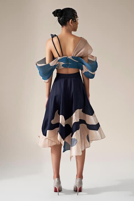 Siddhant Agrawal Winged Symphony Patchwork Embroidered Skirt 