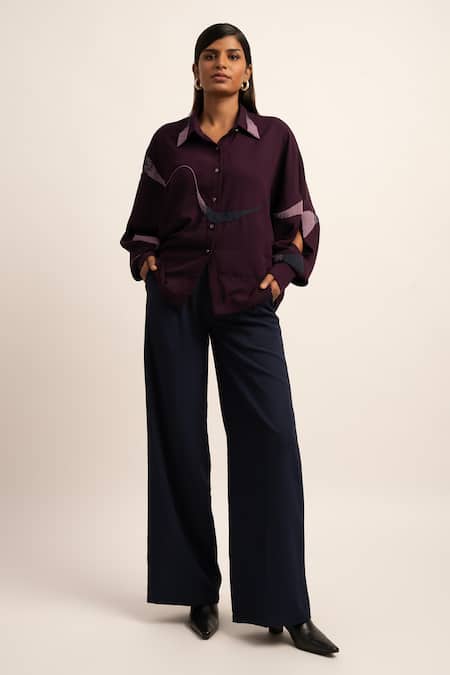 Shop Siddhant Agrawal Purple Tulle, Georgette Beads Celestial Visions Placement Embroidered Shirt Online at Aza Fashions Shop_Siddhant Agrawal_Purple Tulle, Georgette Beads Celestial Visions Placement Embroidered Shirt _Online_at_Aza_Fashions