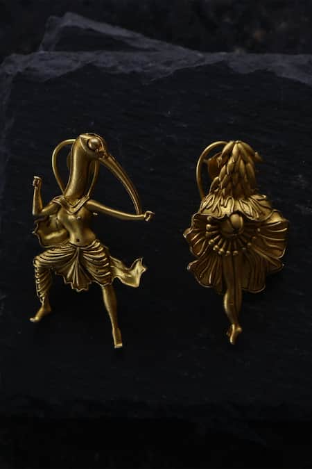 AK-OK Love Bird Carved Hoop Earrings