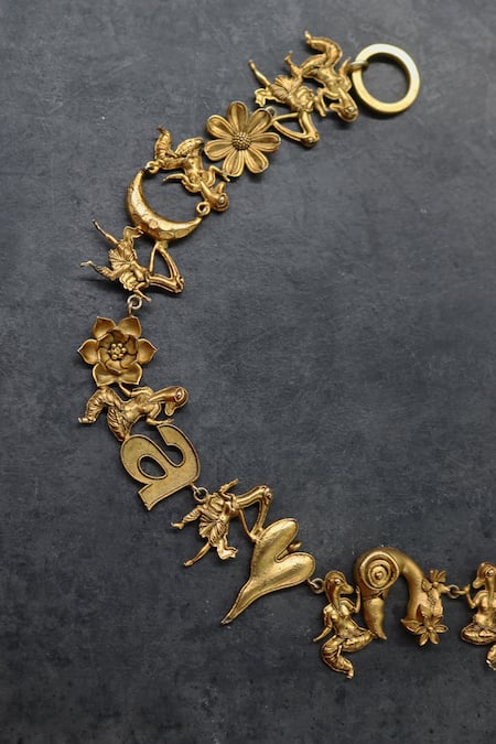 AK-OK Gold Plated Enchanted Touch Necklace Online at Aza Fashions AK-OK_Gold Plated Enchanted Touch Necklace _Online_at_Aza_Fashions