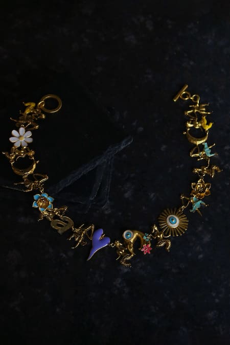 Shop AK-OK Gold Plated Enchanted Touch Choker Necklace at Aza Fashions Shop_AK-OK_Gold Plated Enchanted Touch Choker Necklace _at_Aza_Fashions