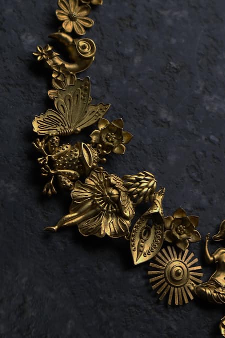 AK-OK_Gold Plated Garden Of Love Necklace _Online_at_Aza_Fashions