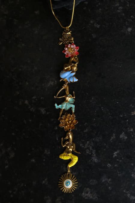 AK-OK_Gold Plated Enchanted Tie Necklace _Online_at_Aza_Fashions