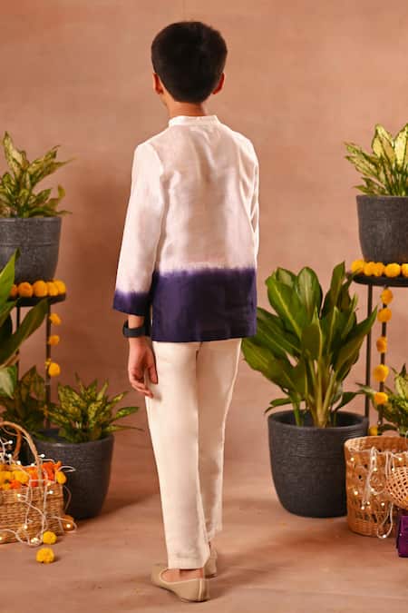 Mini Trails Dip-Dye Pattern Kurta & Pant Set 
