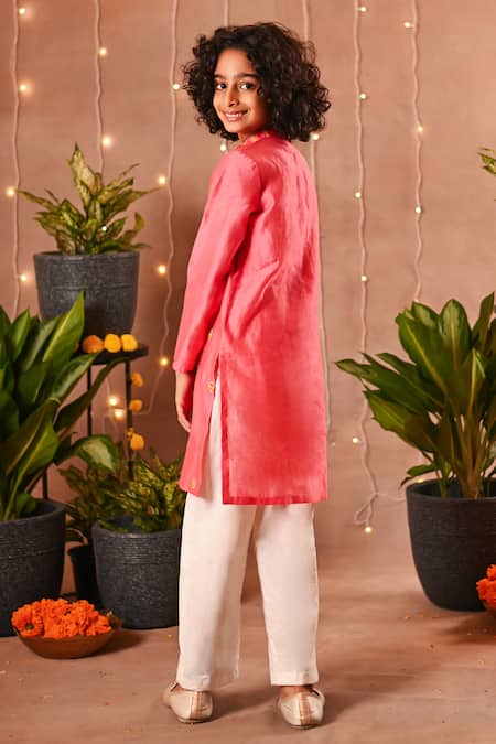 Mini Trails Embroidered Kurta & Pant Set 