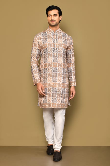 Arihant Rai Sinha Botanic Tile Print Kurta Set 