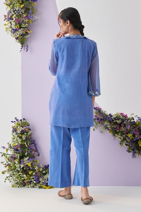 Shipraa Grover Amber Sequin & Kasab Embroidered Kurta & Pant Set 